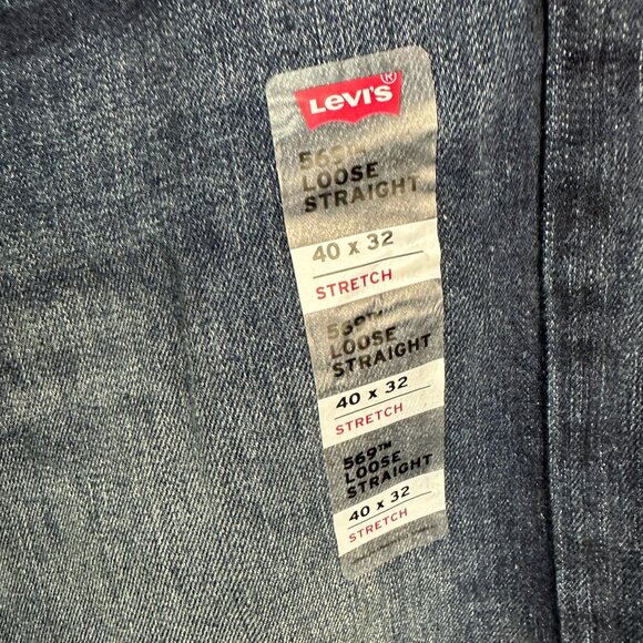 Levis 569 Loose Straight Stretch Jeans Mens Size 40X32 Dark Flexible Fit Denim - Picture 2 of 10